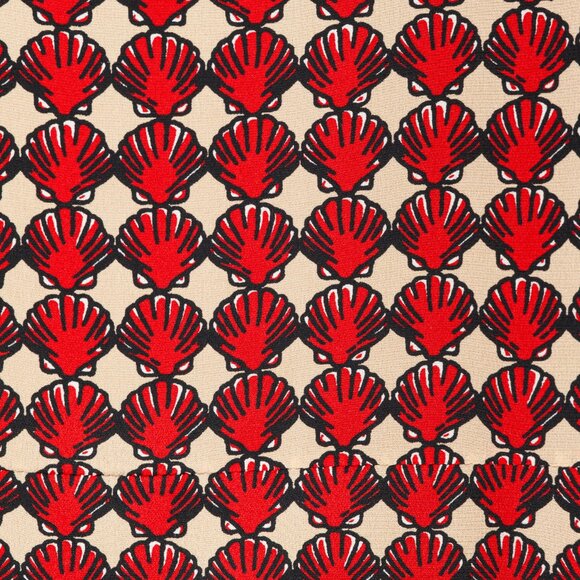 Marni Red Silk-Crepe Seashell-Print Collared Shift Dress - Picture 7 of 12